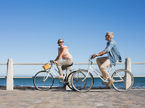 cycling at beach