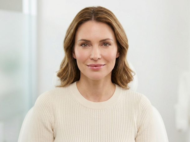woman with cheek fillers
